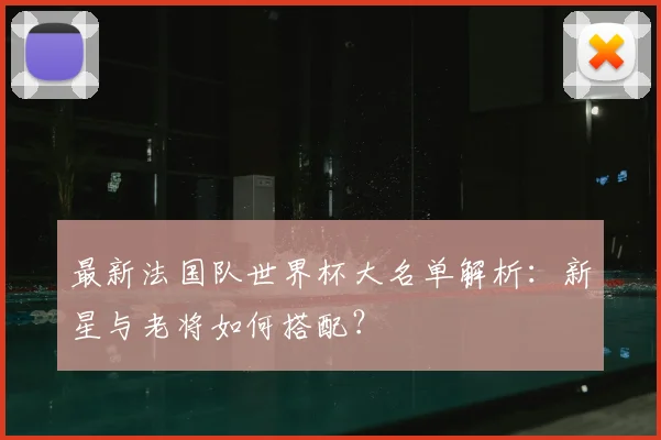 最新法国队世界杯大名单解析：新星与老将如何搭配？